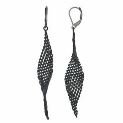 Simply Vera Vera Wang Black Mesh Twist Drop Earrings