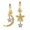 Simply Vera Vera Wang Gold Tone Star And Moon Drop Earrings