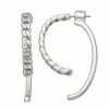 Simply Vera Vera Wang Silver Tone Chain Front-To-Back Drop Earrings