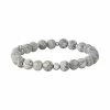 Simply Vera Vera Wang Men's Gray Jasper Bead Stretch Bracelet