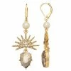 Simply Vera Vera Wang Gold Tone Simulated Pearl Celestial Drop Earrings