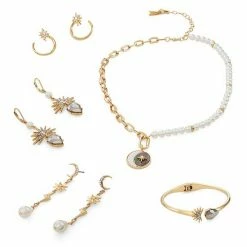 Simply Vera Vera Wang Gold Tone Simulated Pearl Celestial Drop Earrings -Simply Vera Vera Wang STORE unnamed file 2813