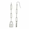 Simply Vera Vera Wang Silver Tone Padlock Linear Drop Earrings