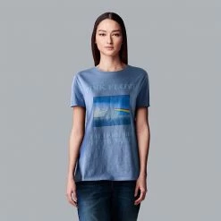 Women's Simply Vera Vera Wang Pink Floyd Tranquility Graphic Band Tee