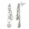 Simply Vera Vera Wang Silver Tone Linear Starburst Earrings