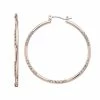Simply Vera Vera Wang Rose Gold Tone Simulated Crystal Hoop Earrings