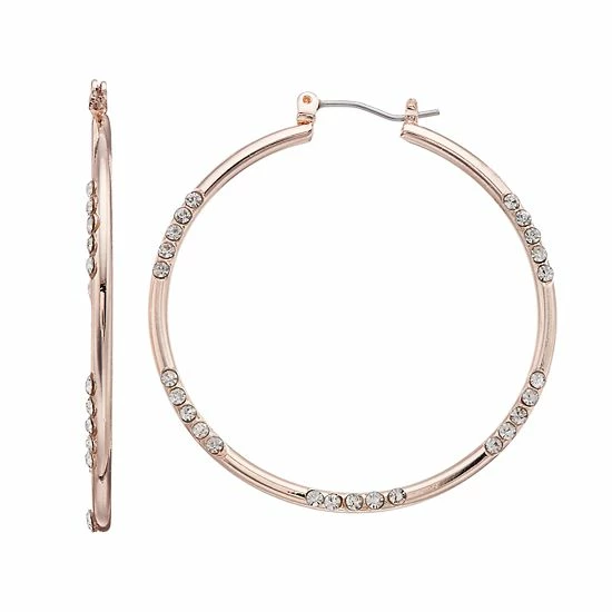 Simply Vera Vera Wang Rose Gold Tone Simulated Crystal Hoop Earrings 1 Simply Vera Vera Wang Rose Gold Tone Simulated Crystal Hoop Earrings