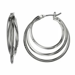 Simply Vera Vera Wang Tiered Nickel Free Triple Hoop Earrings