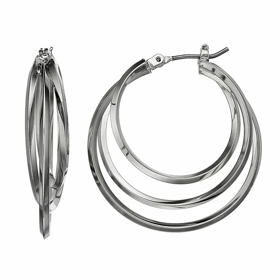 Simply Vera Vera Wang Tiered Nickel Free Triple Hoop Earrings 1 Simply Vera Vera Wang Tiered Nickel Free Triple Hoop Earrings