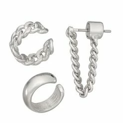 Simply Vera Vera Wang Cuff Trio Drop Earrings