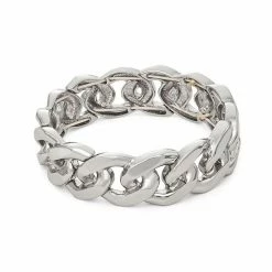 Simply Vera Vera Wang Silver Tone Chunky Curb Chain Stretch Bracelet