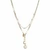Simply Vera Vera Wang Gold Tone Moon Pendant Layered Necklace