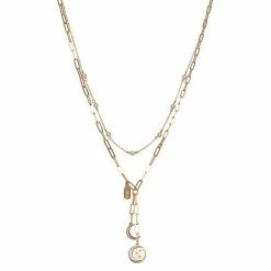 Simply Vera Vera Wang Gold Tone Moon Pendant Layered Necklace