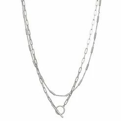 Simply Vera Vera Wang Silver Tone Double-Row Toggle Necklace
