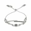 Simply Vera Vera Wang Silver Tone Black, Gray, & Clear Crystal Adjustable Bracelet