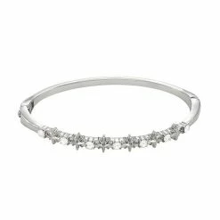 Simply Vera Vera Wang Silver Tone Hinge Bangle Bracelet