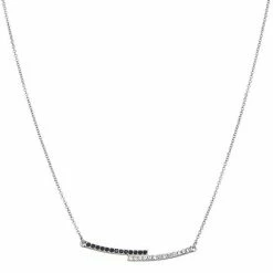 Simply Vera Vera Wang Silver Tone Clear & Black Crystal Short Bar Necklace