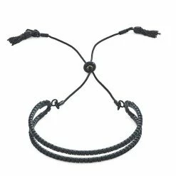 Simply Vera Vera Wang Black Pave Two Row Adjustable Bracelet
