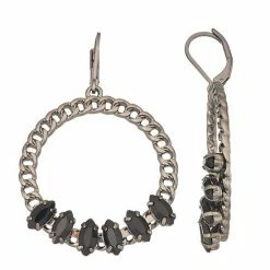 Simply Vera Vera Wang Navette Front Hoop Drop Earrings