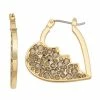 Simply Vera Vera Wang Gold Tone Click It Heart Hoop Earrings