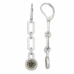 Simply Vera Vera Wang Silver Tone Crystal Leverback Linear Drop Earrings