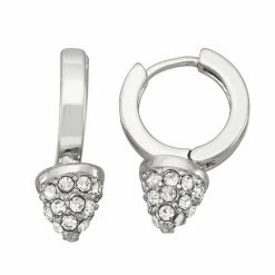 Simply Vera Vera Wang Silver Tone Hoop Drop Earrings