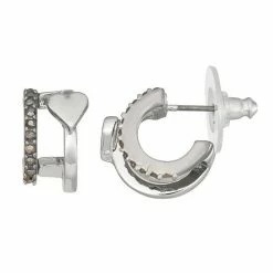 Simply Vera Vera Wang Post Heart Hoop Earrings