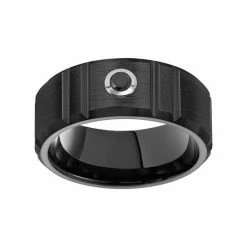 Simply Vera Vera Wang Tungsten Carbide 1/6 Carat T.W. Black Diamond Wedding Band