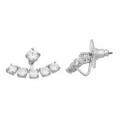 Simply Vera Vera Wang Silver Tone Cubic Zirconia Floater Earrings