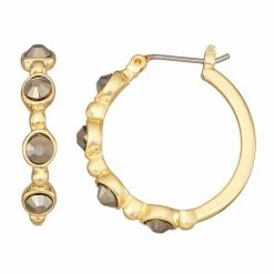 Simply Vera Vera Wang Click It Stone Hoop Earrings