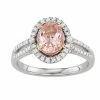 Simply Vera Vera Wang 14k White Gold 1/3 Carat T.W. Diamond & Morganite Oval Engagement Ring