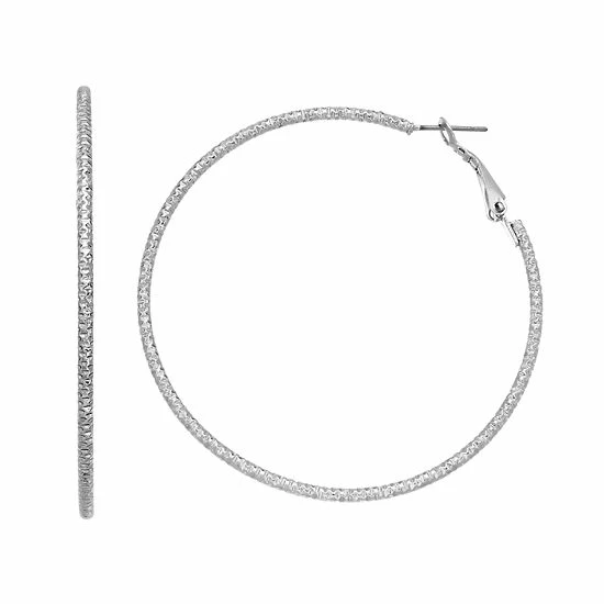 Simply Vera Vera Wang Textured Nickel Free Hoop Earrings 1 Simply Vera Vera Wang Textured Nickel Free Hoop Earrings