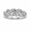 Simply Vera Vera Wang Sterling Silver 3/8-ct. T.W. Diamond Crisscross Wedding Ring