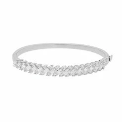 Simply Vera Vera Wang Sterling Silver Lab-Created White Sapphire Bangle Bracelet