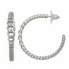 Simply Vera Vera Wang Silver Tone Graduated Chain C-Hoop Earrings