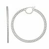 Simply Vera Vera Wang Silver Tone Curb Chain Hoop Earrings