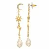 Simply Vera Vera Wang Gold Tone Simulated Pearl Celestial Drop Earrings