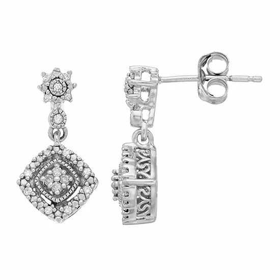Simply Vera Vera Wang Sterling Silver 1/7 Carat T.W. Diamond Dangle Earrings 1 Simply Vera Vera Wang Sterling Silver 1/7 Carat T.W. Diamond Dangle Earrings