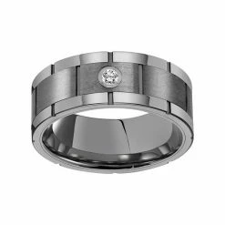 Simply Vera Vera Wang Tungsten Carbide 1/10 Carat T.W. Diamond Wedding Band