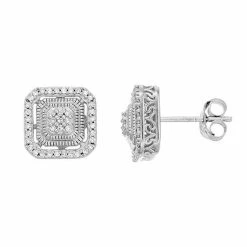 Simply Vera Vera Wang Sterling Silver 1/5 Carat T.W. Diamond Octagon Earrings