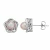 Simply Vera Vera Wang Sterling Silver Diamond Accent Freshwater Cultured Pearl Knot Earrings