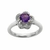 Simply Vera Vera Wang Amethyst & Diamond Accent Sterling Silver Flower Ring