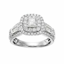 Simply Vera Vera Wang 14k White Gold 1 1/4 Carat T.W. Diamond Square Halo Engagement Ring