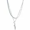 Simply Vera Vera Wang Silver Tone Blue & White Crystal Celestial Charms Multi-Strand Necklace