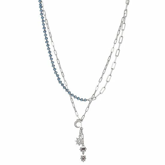 Simply Vera Vera Wang Silver Tone Blue & White Crystal Celestial Charms Multi-Strand Necklace 1 Simply Vera Vera Wang Silver Tone Blue & White Crystal Celestial Charms Multi-Strand Necklace