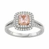 Simply Vera Vera Wang Two Tone 14k Gold Morganite & 1/3 Carat T.W. Diamond Square Halo Ring