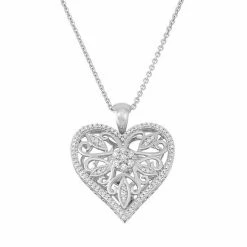 Simply Vera Vera Wang Sterling Silver 1/4 Carat T.W. Diamond Heart Pendant
