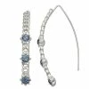 Simply Vera Vera Wang Silver Tone Simulated Blue Crystal Chain Threader Earrings