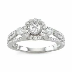 Simply Vera Vera Wang 14k White Gold 1 Carat T.W. Halo Diamond Ring