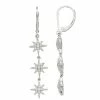 Simply Vera Vera Wang Sterling Silver 1/4 Carat T.W. Diamond 3-Star Leverback Earrings